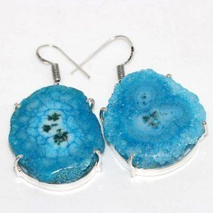 Solar Quartz Ethnic Handmade Gemstone Vintage Earrings Size 1.8L